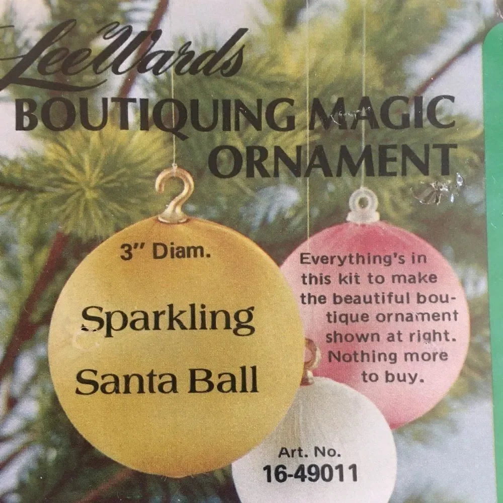 Lee Wards Sparkling Santa Ball Ornament